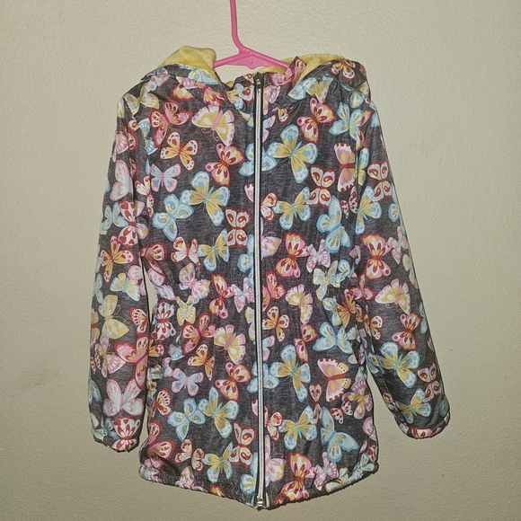 Penelope Mack Butterfly Print Raincoat with Yellow Interior - Picture 2 of 10